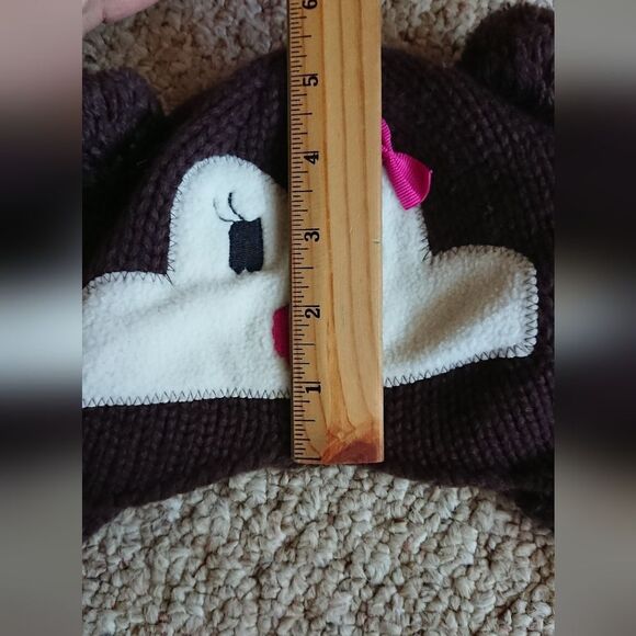 CAPELLI NEW YORK GIRL'S MONKEY KNIT HAT 4-6Y - Picture 7 of 8